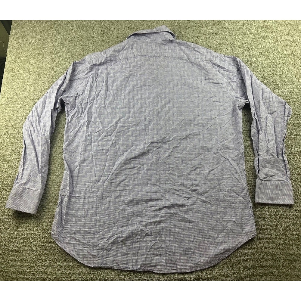 Jack Stone Button-Down Shirt Men XXL Purple Cotton Check Designer Preppy Office